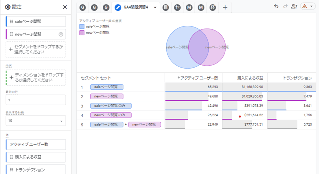 セグメントの重複_ユーザー同士の比較