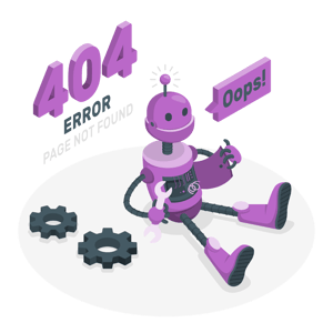 Oops! 404 Error with a broken robot-amico (1)